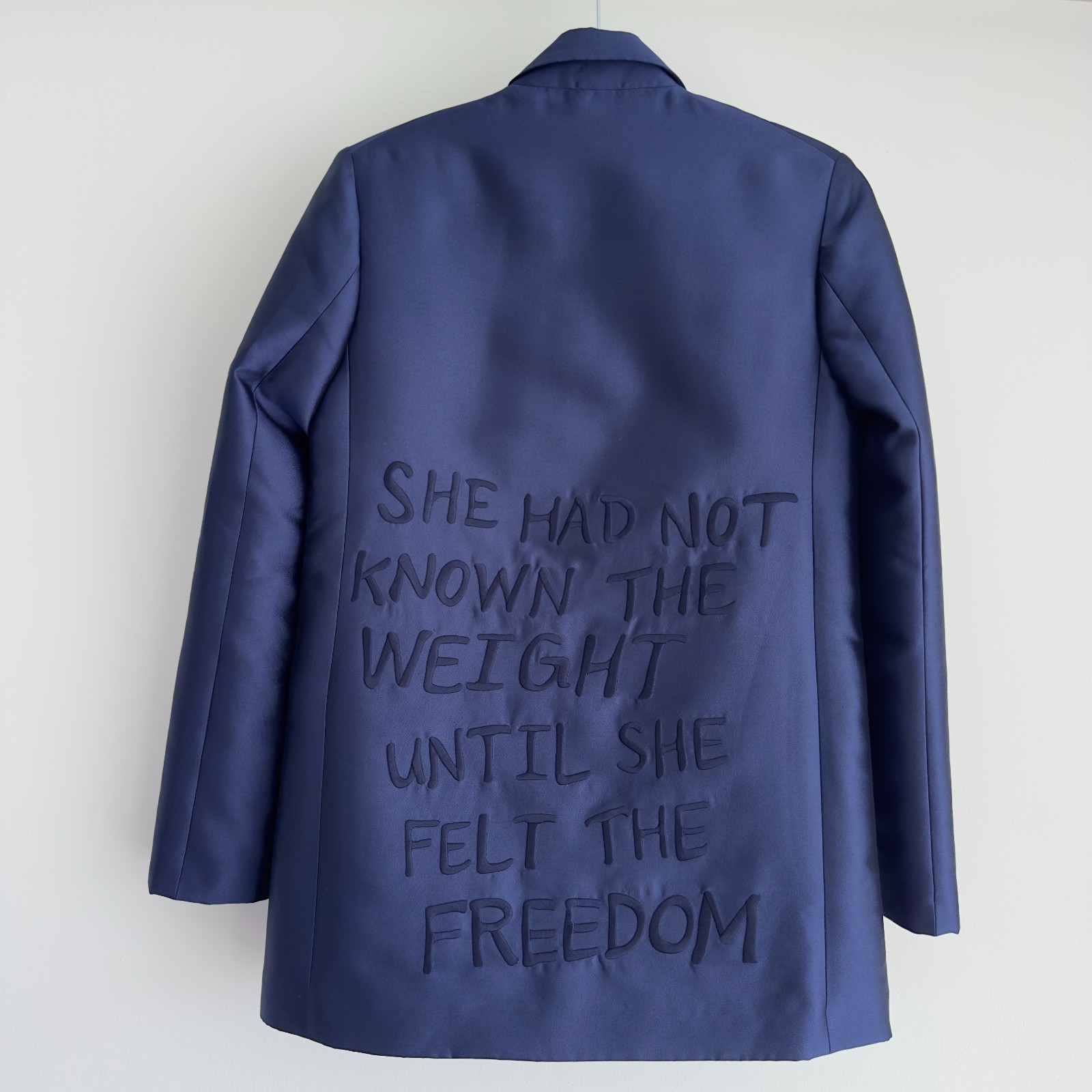 Grover Rad Jacket Womens Xs Blue Collection 001 Wool Silk Art Oversized Blazer — image 3 of 8